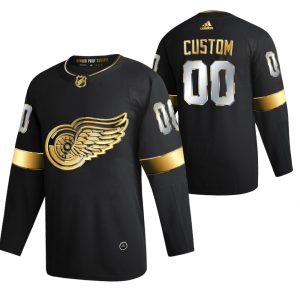 Detroit Red Wings Trikot Benutzerdefinierte Schwarz 2021 Golden Edition Limited Authentic